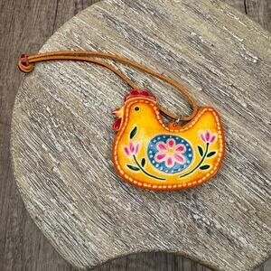 Genuine Leather Purse Charm Chicken Bag Charm Leather Flair Farm Lover NEW!